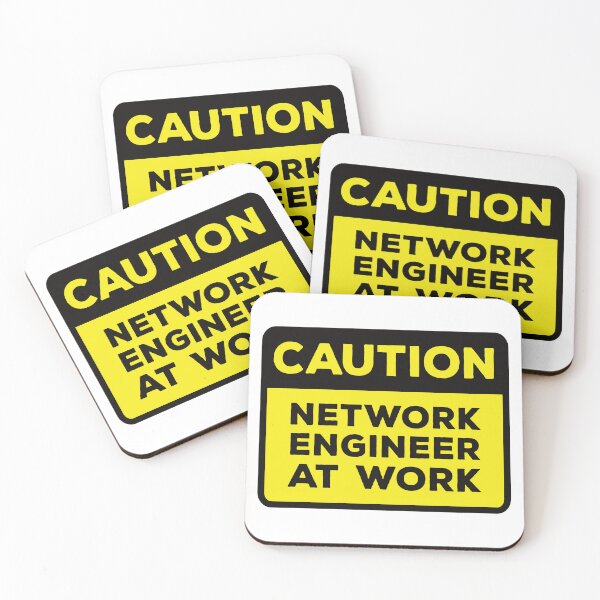 Item preview, Yellow Road Sign - Caution Network Engineer at Work designed and sold by Rhu Creations.
