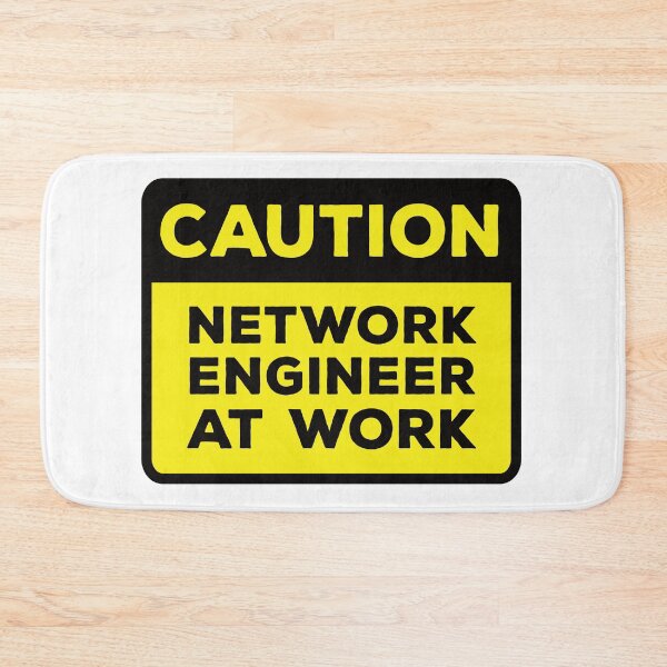 Item preview, Yellow Road Sign - Caution Network Engineer at Work designed and sold by Rhu Creations.