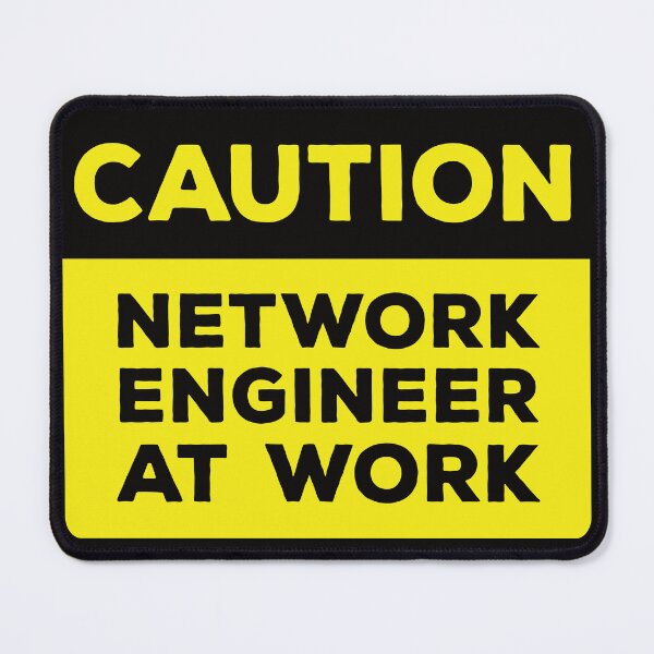 Item preview, Yellow Road Sign - Caution Network Engineer at Work designed and sold by Rhu Creations.