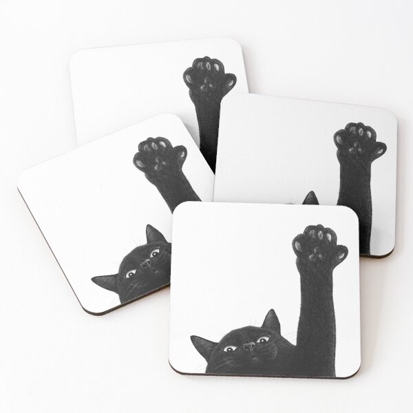 Item preview, Black cat with paw designed and sold by Valeriya Korenkova Kodamorkovkart.