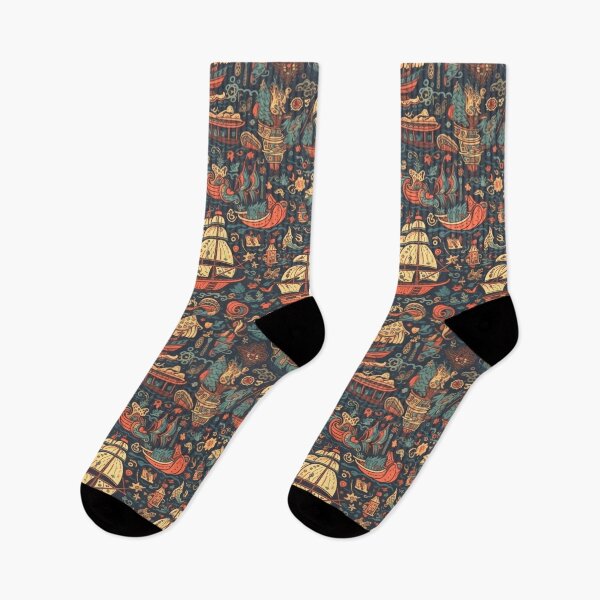 Item preview, Saucy Nautical Pirate Pattern designed and sold by MarkColeImaging.