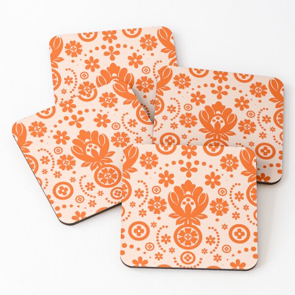 Item preview, Floral Eyelet Lace Pattern - Orange Peach designed and sold by SilverPegasus.