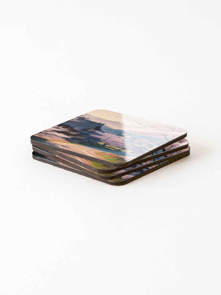 Thumbnail 4 of 5, Coasters (Set of 4), Beautiful Spring in Rural Japan designed and sold by MiniArtworks.