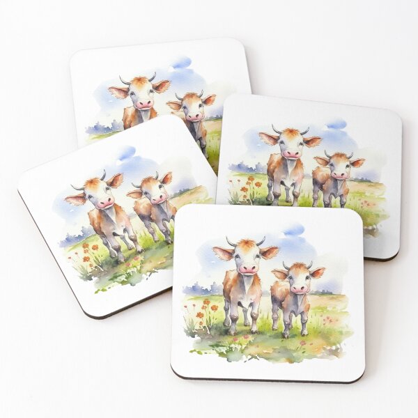 Item preview, Cute Baby Cows Watercolor Style designed and sold by DelgadoStudio.