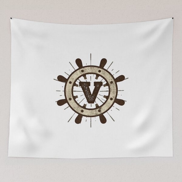 Item preview, Monogram V Vintage Ship Wheel  designed and sold by simplymonogram.