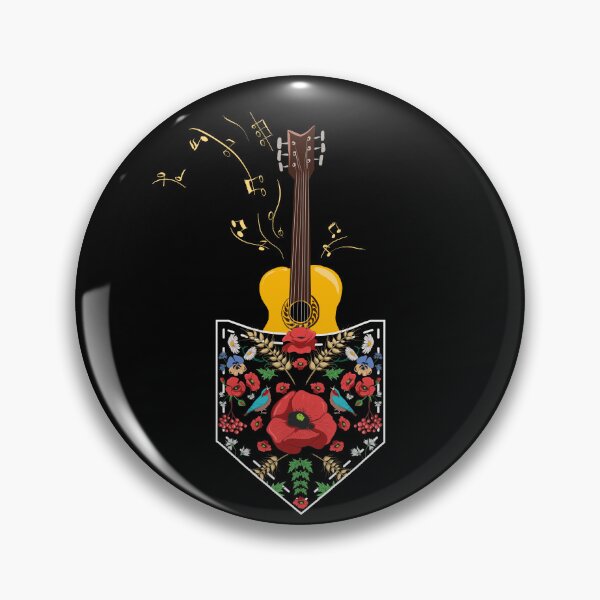 Item preview, Guitar in Pocket Music Red Poppies Floral Ukraine Vyshyvanka designed and sold by r-silver.