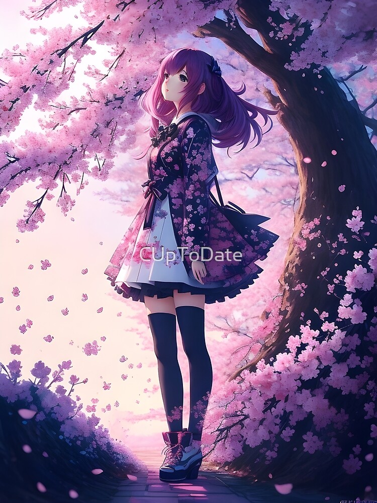 Anime Scene Beautiful Cherry Blossom Background, Anime, Anime Scene,  Beautiful Background Image And Wallpaper for Free Download