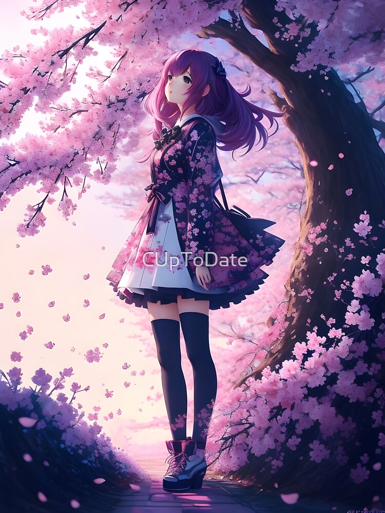 Anime Girl Cherry Blossom Bliss HD Wallpaper