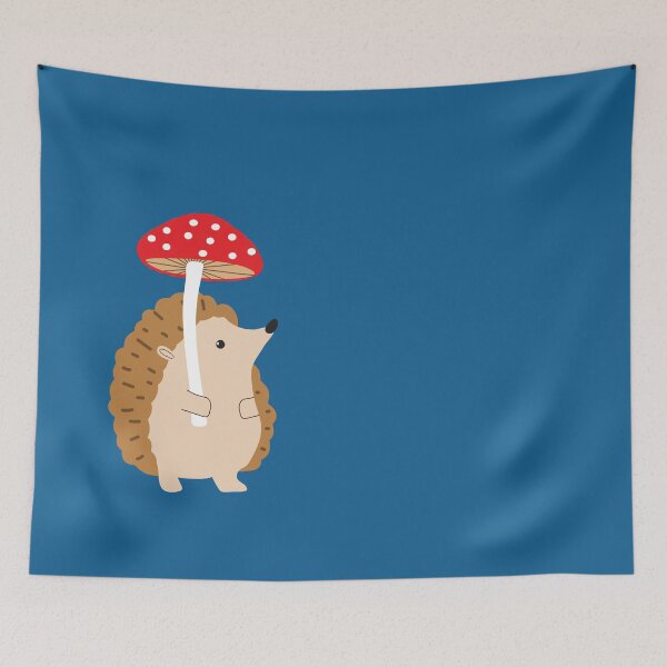 Item preview, Hedgehog with a mushroom umbrella designed and sold by Jennifer Ladd.