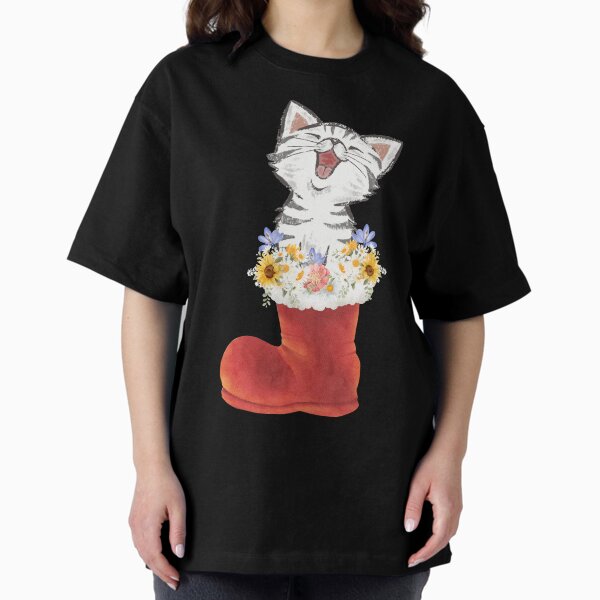 Item preview, Cat in red boot and flowers  designed and sold by fattim3.