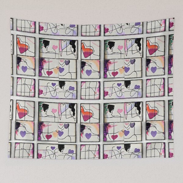 Item preview, tapestry with hearts designed and sold by bogfl.