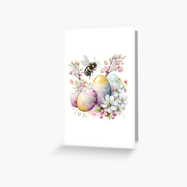 Animals celebrate Easter - the bumblebee Greeting Card