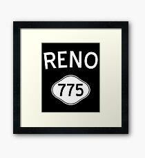 Reno 775 Nevada Vintage Area Code Framed Print