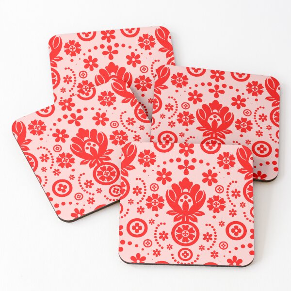 Item preview, Floral Eyelet Lace Pattern - Red and Pink designed and sold by SilverPegasus.