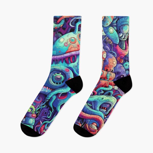 Item preview, Alien Demon Colorful Doodle Pattern designed and sold by Desfix.