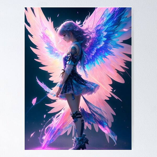 Heavenly Anime Angel' Poster, picture, metal print, paint by