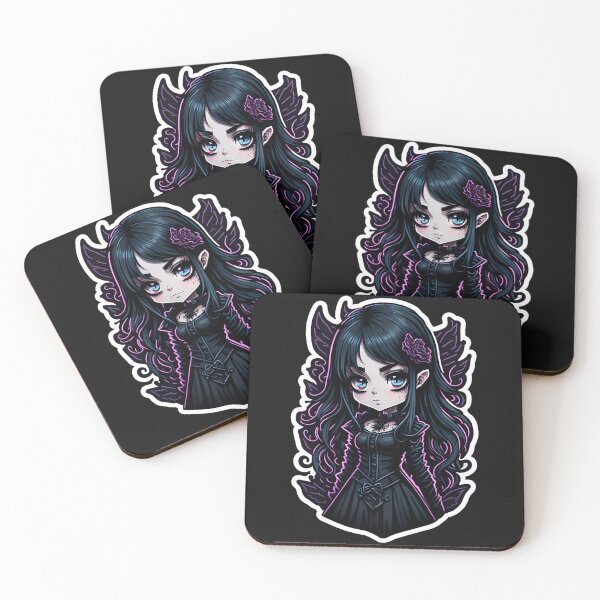 Item preview, Creepy cute goth girl designed and sold by MetalSatyrShop.