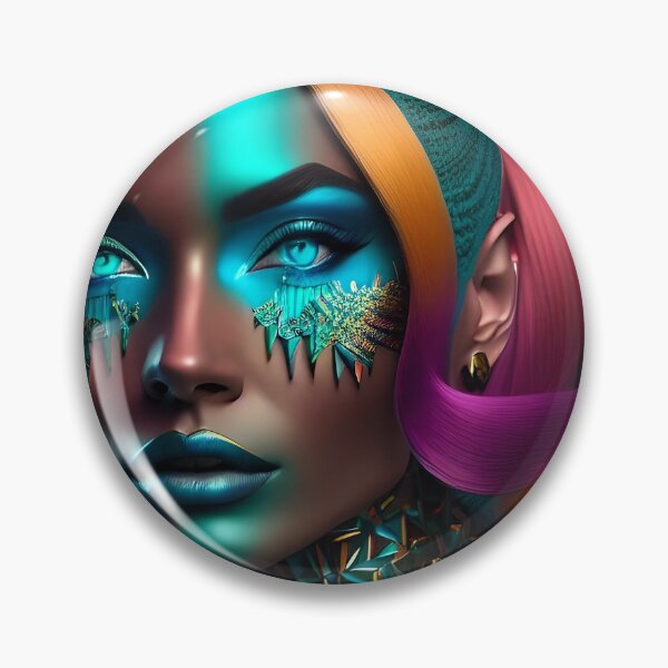 Item preview, Dreamscapes: Vibrant Colors and Enigmatic Faces Woman Portrait designed and sold by artmanikin.