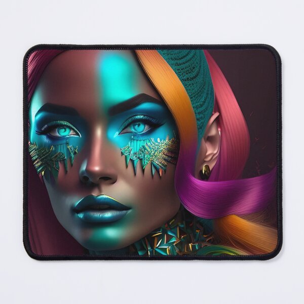 Item preview, Dreamscapes: Vibrant Colors and Enigmatic Faces Woman Portrait designed and sold by artmanikin.