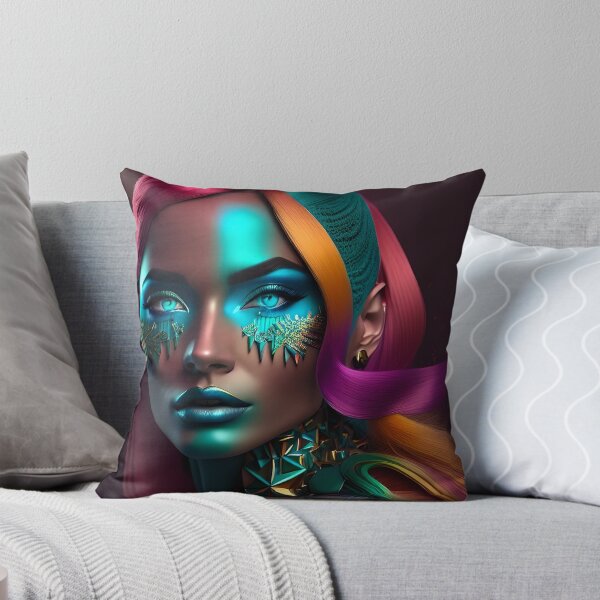 Item preview, Dreamscapes: Vibrant Colors and Enigmatic Faces Woman Portrait designed and sold by artmanikin.