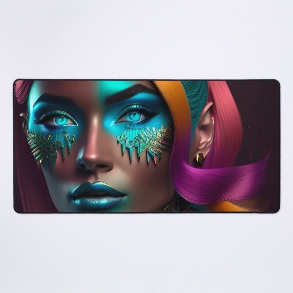 Item preview, Dreamscapes: Vibrant Colors and Enigmatic Faces Woman Portrait designed and sold by artmanikin.