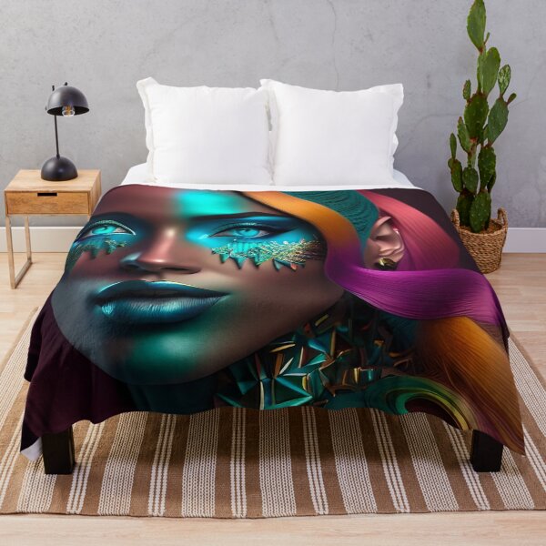 Item preview, Dreamscapes: Vibrant Colors and Enigmatic Faces Woman Portrait designed and sold by artmanikin.