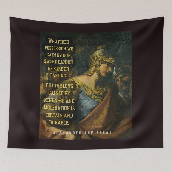 Item preview, Alexander the great portrait and quote: Whatever possession we gain by our sword... designed and sold by artbleed.