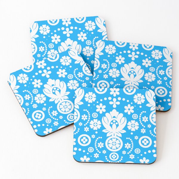 Item preview, Floral Eyelet Lace Pattern - Cerulean Blue designed and sold by SilverPegasus.