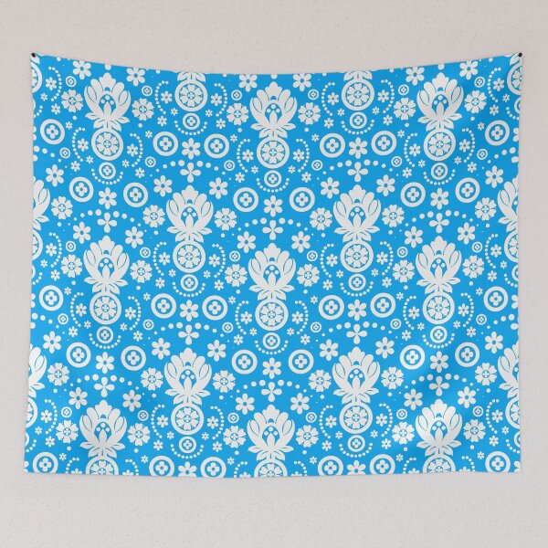 Item preview, Floral Eyelet Lace Pattern - Cerulean Blue designed and sold by SilverPegasus.