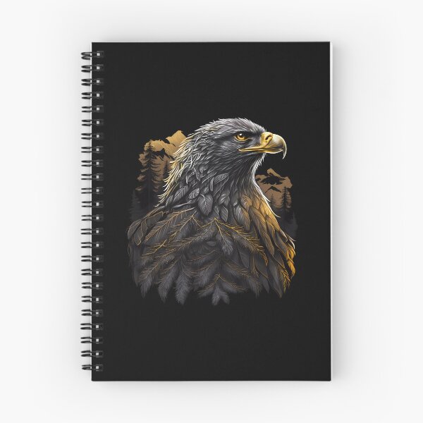 Aperçu de l'œuvre Aigle et forêt, Esprits d'Amérique, Portrait d'aigle royal créée et vendue par Lightweav.