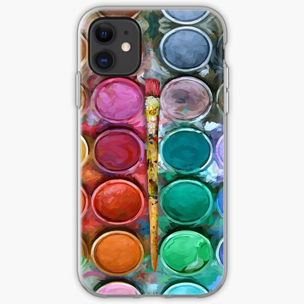 Watercolor Rainbow Flow Abstraction palette iPhone Soft Case