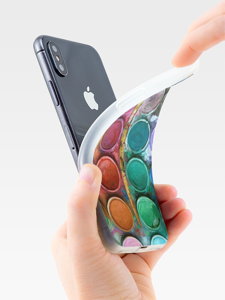 Alternate view of Watercolor Rainbow Flow Abstraction palette iPhone Case & Cover
