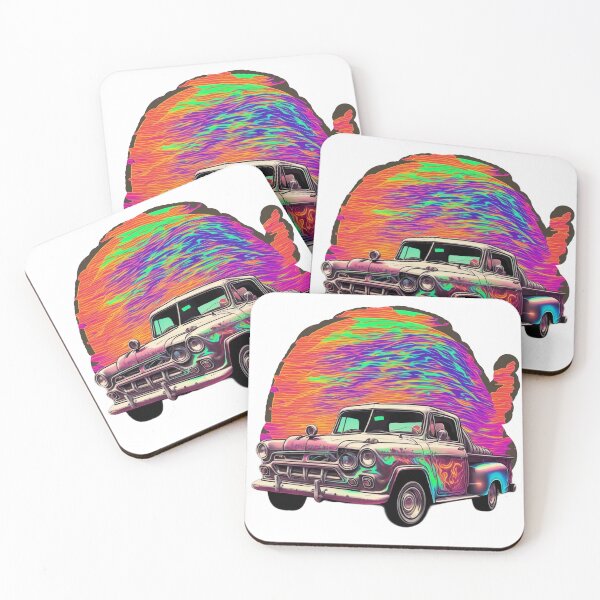 Item preview, Vivid Colors in Motion: Ground-Level Sideways Perspective of an Action-Packed Pickup Truck designed and sold by RedArtG09.