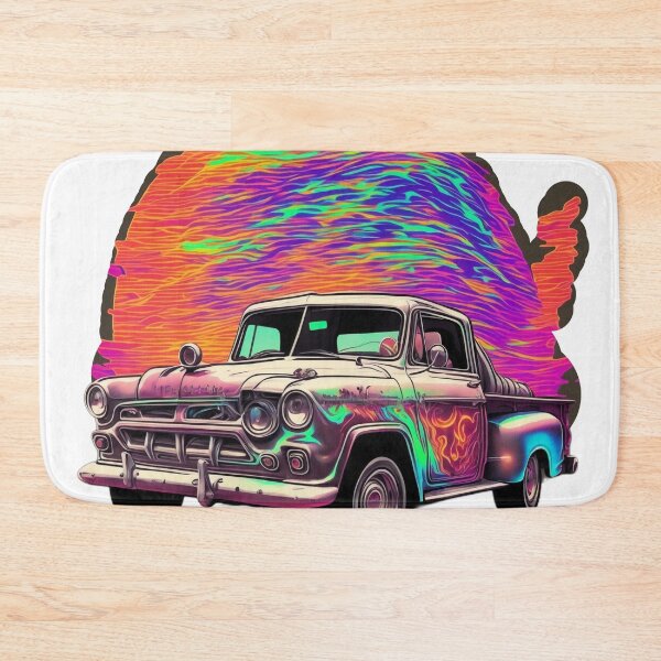 Item preview, Vivid Colors in Motion: Ground-Level Sideways Perspective of an Action-Packed Pickup Truck designed and sold by RedArtG09.