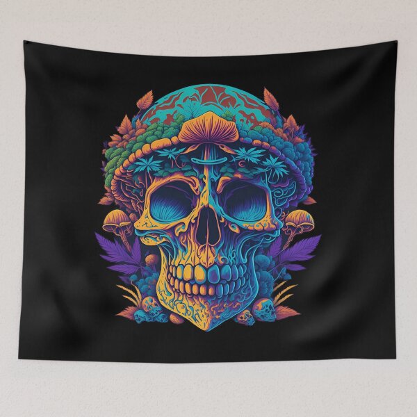 Item preview, UVreactive Skull Mushroom designed and sold by ZenStickConcept.