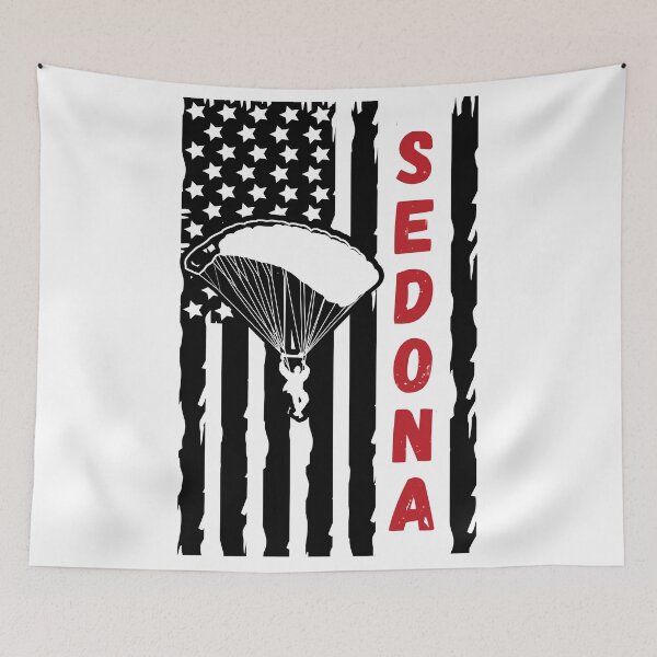 Item preview, Skydiving in Sedona Arizona AZ - Vintage Paragliding Parachuting Logo designed and sold by Vintage-TM.