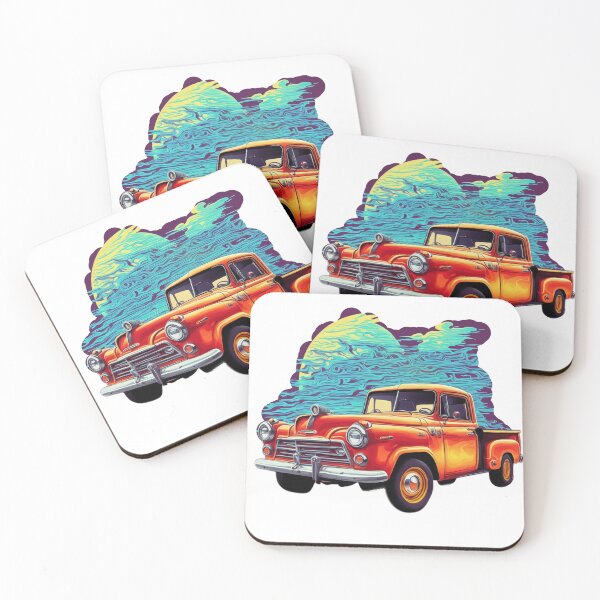 Item preview, Neon Retro Wave: Hyper-Detailed Illustration of an Old Pickup Truck in Action designed and sold by RedArtG09.