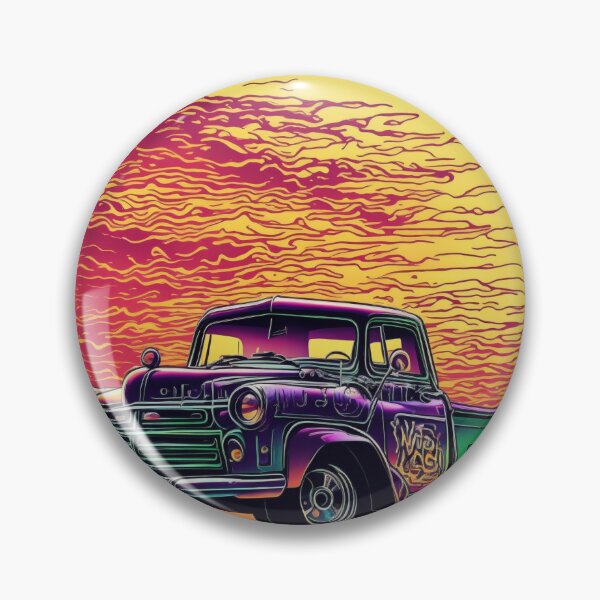 Item preview, Sunset Thrills: T-Shirt Design Showcasing an Old Pickup Truck from a Sideways Perspective designed and sold by RedArtG09.