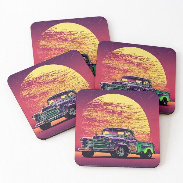 Item preview, Sunset Thrills: T-Shirt Design Showcasing an Old Pickup Truck from a Sideways Perspective designed and sold by RedArtG09.