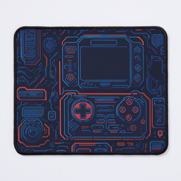 Item preview, a pixelart representation of a classic game console with iconic controllers and game cartridges, set against a retro-themed background featuring nostalgic 80s patterns and neon accents designed and sold by Art Store Stickers.