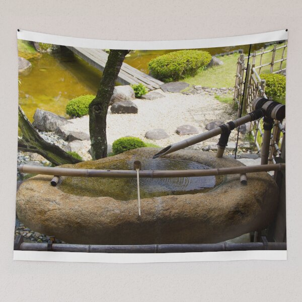 Item preview, Close up Japanese wash basin in a garden designed and sold by Shizenkai.