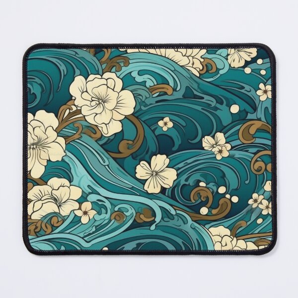 Item preview, Waves and flowers designed and sold by WhimsyLand.