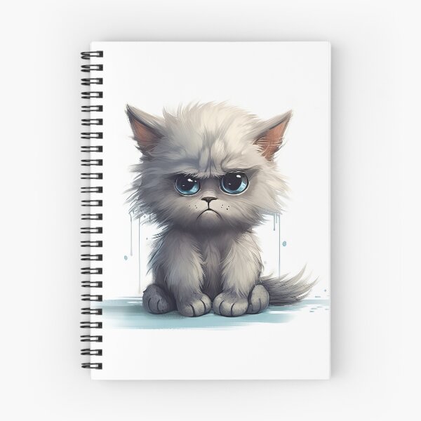 Item preview, Cute grumpy kitten illustration designed and sold by Pinkbirdie.