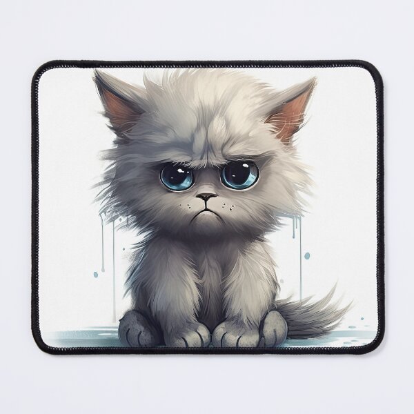 Item preview, Cute grumpy kitten illustration designed and sold by Pinkbirdie.