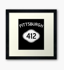 Pittsburgh 412 Pennsylvania Vintage Area Code Framed Print