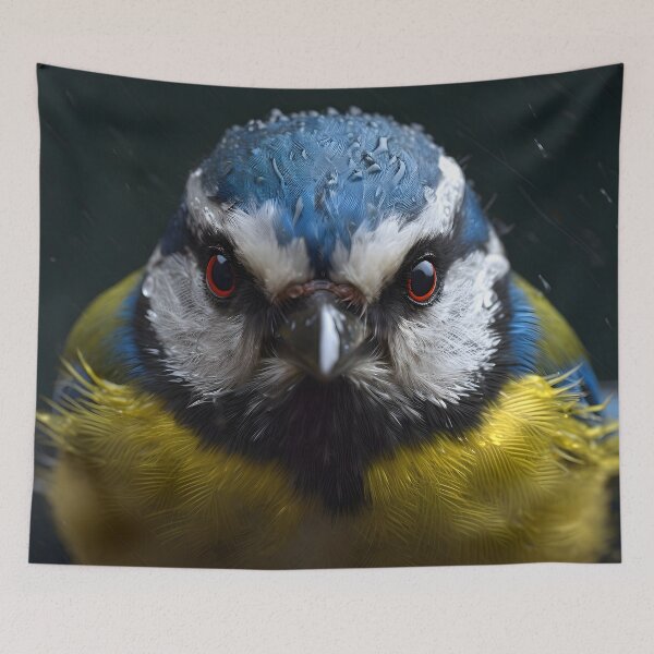 Item preview, Blue-tit bird in rain designed and sold by Radibor78.