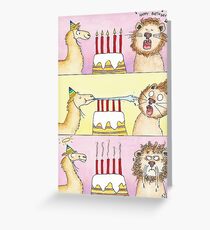 Llama vs Lion - Birthday Greeting Card
