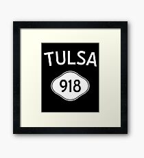 Tulsa 918 Oklahoma Vintage Area Code Framed Print
