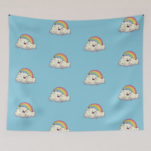 Item preview, Happy cartoon cloud and rainbow designed and sold by Pinkbirdie.