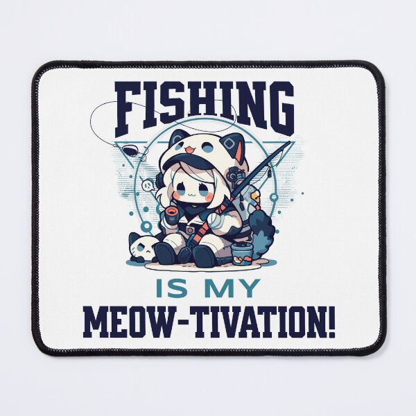 Item preview, Fishing Is my Meow-tivation! designed and sold by Chibi Cat Art Corner.